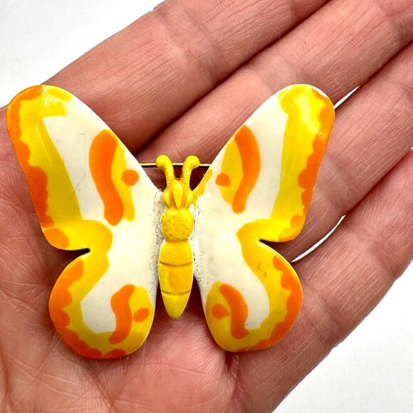 Vintage Enamel Butterfly Brooch Made in West Germany - Picture 1 of 4